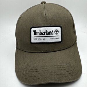 Timberland Baseball Cap Men's Olive Green Patch Logo Graphic Snapback Six Panel